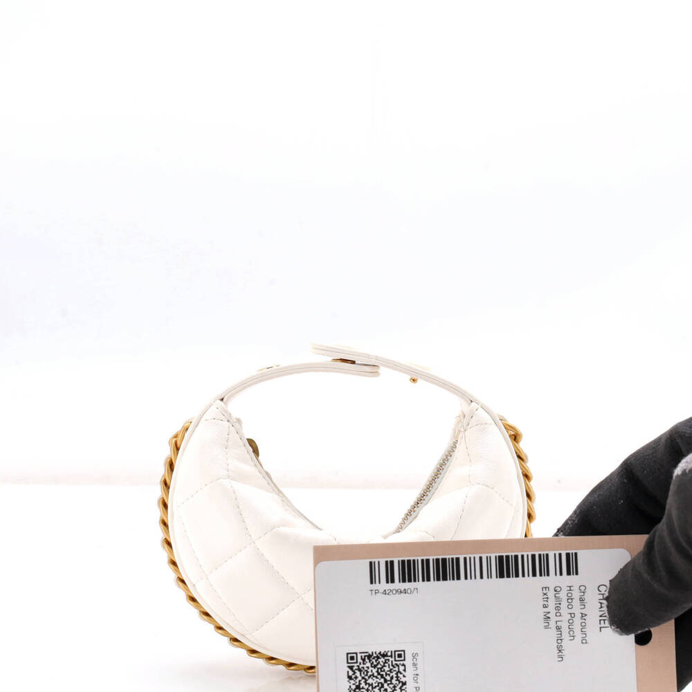 Chanel Extra Mini Chain Around Hobo Pouch Quilted Lambskin